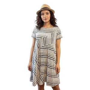 ANTHROPOLOGIE/MAEVE darkblue & white striped dress